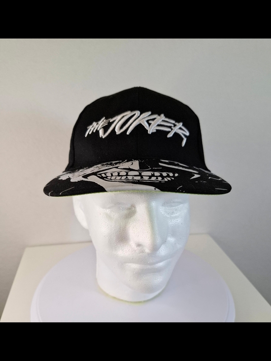 Batman Other - Batman Black Snapback Hat with White Joker Script and Graphic Brim